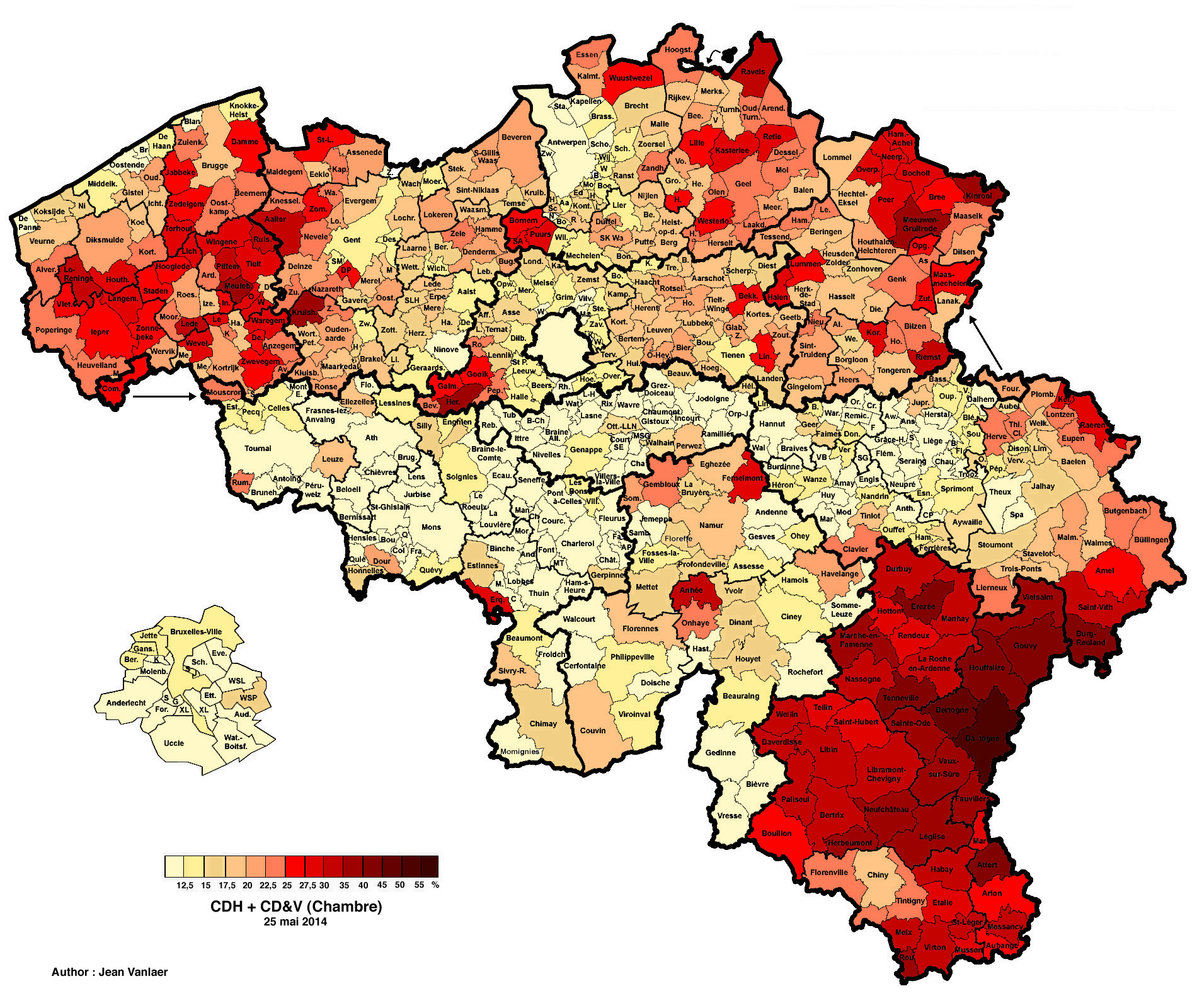 Belgium. Legislative Election 2014 Electoral Geography 2.0